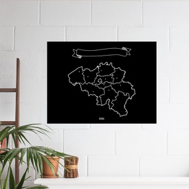 Opruiming - Wandkaart Krijtbord België Woody Map Chalkboard | Miss Wood