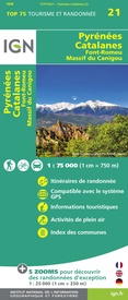 Fietskaart - Wandelkaart 75021 Pyrenees Catalanes, Font Romeu, Massif Canigou Map | IGN - Institut Géographique National