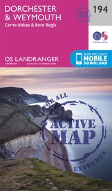 Wandelkaart - Topografische kaart 194 Landranger Active Dorchester / Weymouth | Ordnance Survey