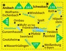 Wandelkaart 174 Fränkisches Seenland | Kompass