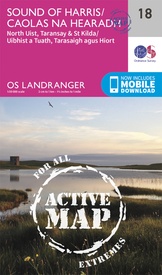 Wandelkaart - Topografische kaart 18 Landranger Active Sound of Harris | Ordnance Survey