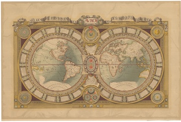 Historische wereldkaart Mundi de Luis X de Francia 1688 (Postel/Jaugeon)  | 107,5 x 71 | CNIG - Instituto Geográfico Nacional