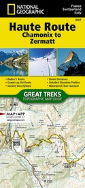 Wandelatlas 4001 Topographic Map Guide Haute Route Chamonix to Zermatt | National Geographic