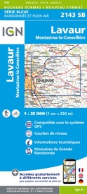 Wandelkaart - Topografische kaart 2143 SB - Serie Bleue Montastruc-la-Conseillère, Lavaur | IGN - Institut Géographique National