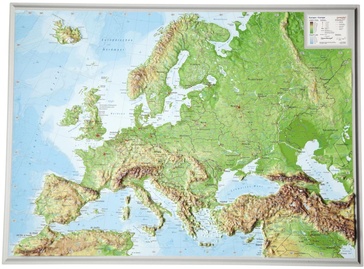 Reliëfkaart Europa met voelbaar 3D reliëf | A3 | 42 x 30 cm | GeoRelief