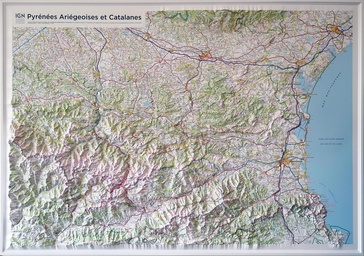 Reliëfkaart 60203 Pyrénées Ariègeoises & Catalanes met voelbaar 3D | 113 x 80 cm reliëf | IGN - Institut Géographique National