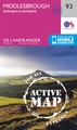 Wandelkaart - Topografische kaart 93 Landranger Active Middlesbrough / Darlington | Ordnance Survey