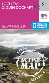 Wandelkaart - Topografische kaart 51 Landranger Active Loch Tay / Glen Dochart | Ordnance Survey