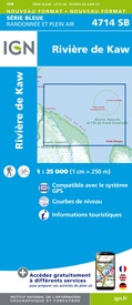 Wandelkaart 4714 SB - Serie Bleue Riviere de Kaw (Guyana) | IGN - Institut Géographique National