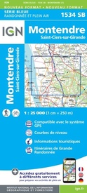 Topografische kaart - Wandelkaart 1534SB Montendre, St-Ciers-sur-Girond | IGN - Institut Géographique National