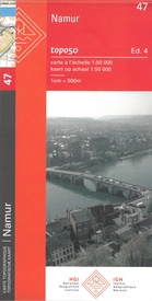 Topografische kaart - Wandelkaart 47 Topo50 Namur – Namen | NGI - Nationaal Geografisch Instituut